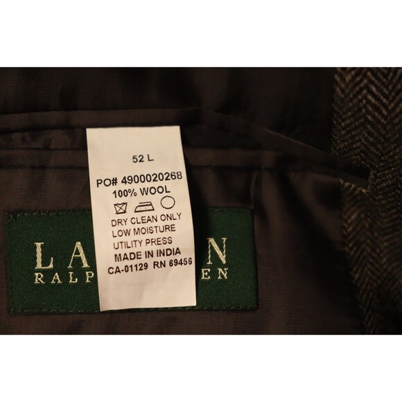 Lauren Ralph Lauren Mens Houndstooth Wool Sport Coat Blazer Suit Jacket Sz 47L - Picture 9 of 11